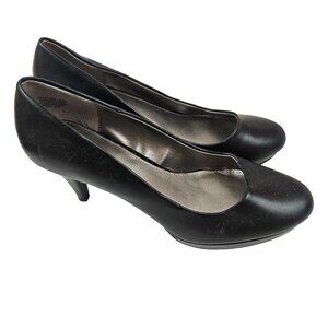 Bandolino Womens Heels Size 8.5 Black Faux Leather Pumps Business Dress Slip On